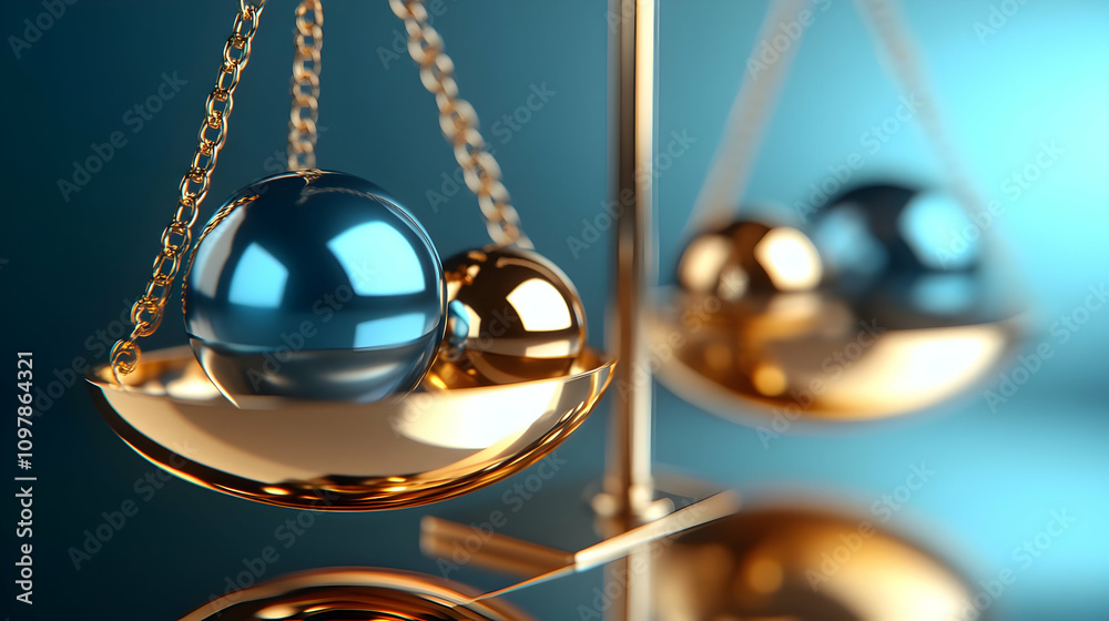 Obraz premium Golden Scale Abstract 3D Illustration