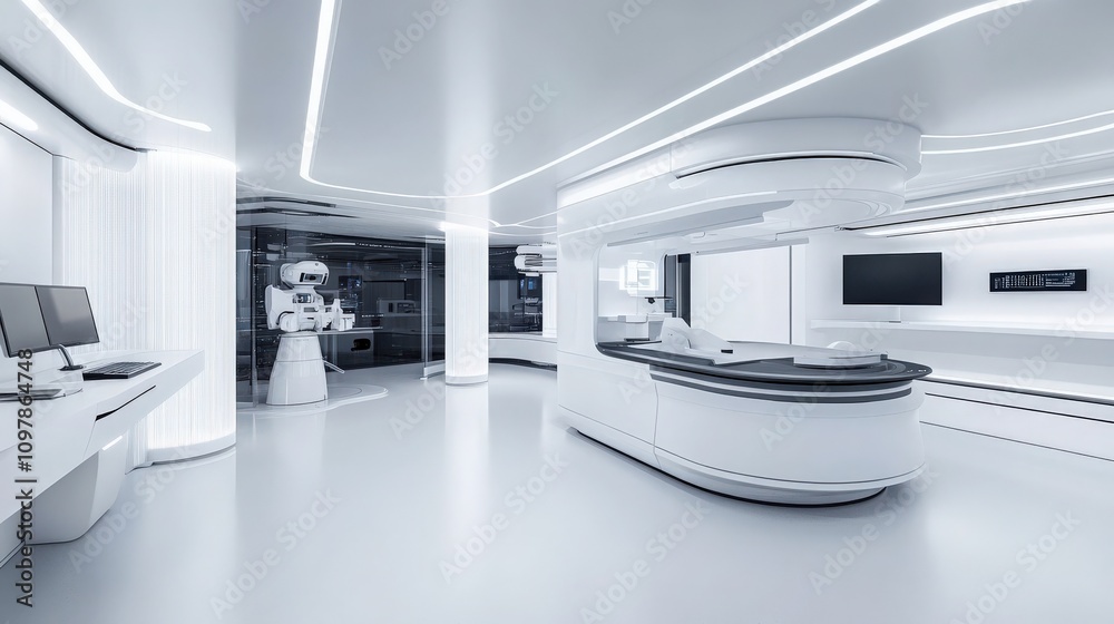 Modern Research Lab with Robots and Computers Modern Research Lab with Robots and Computers