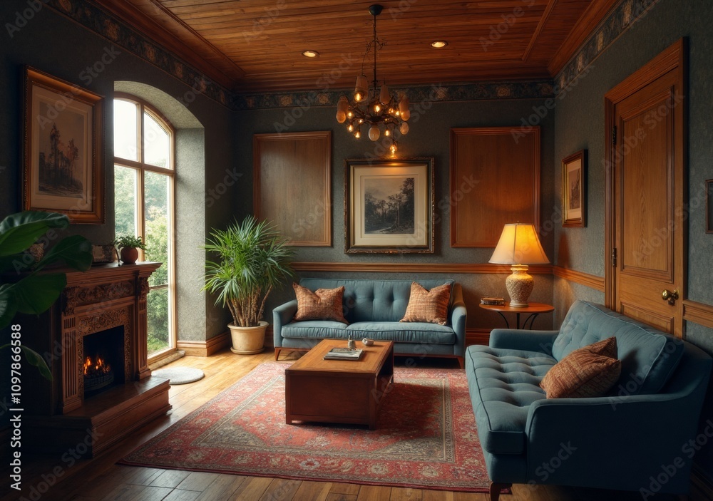 Cozy living room with stylish decor and natural lighting. Cozy living room with stylish decor and natural lighting.