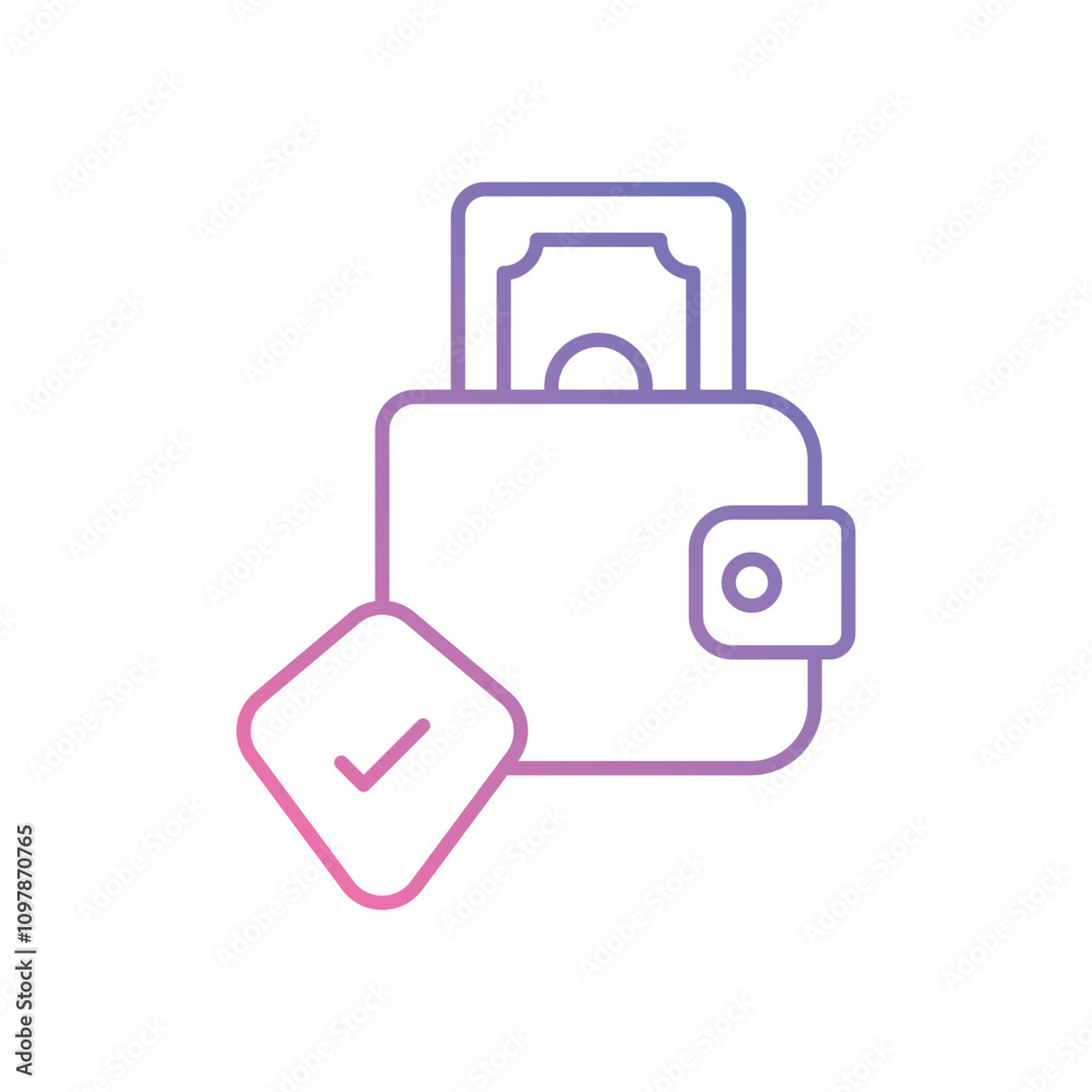 Secure Wallet vector icon stock illustration