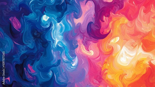 Abstract swirling colorful paint texture background.