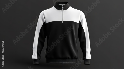 Blank black and white quarter zip sweater PNG

 photo