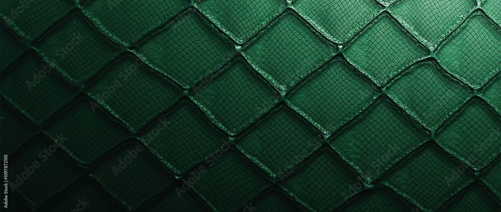 Fototapeta premium dark green snake skin texture seamless pattern