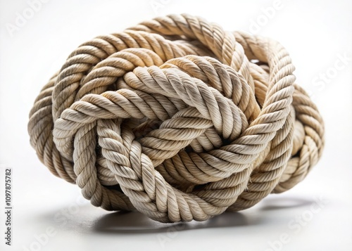 Gordian Knot Symbolizing Complexity and Confusion in Product Photography on White Background photo