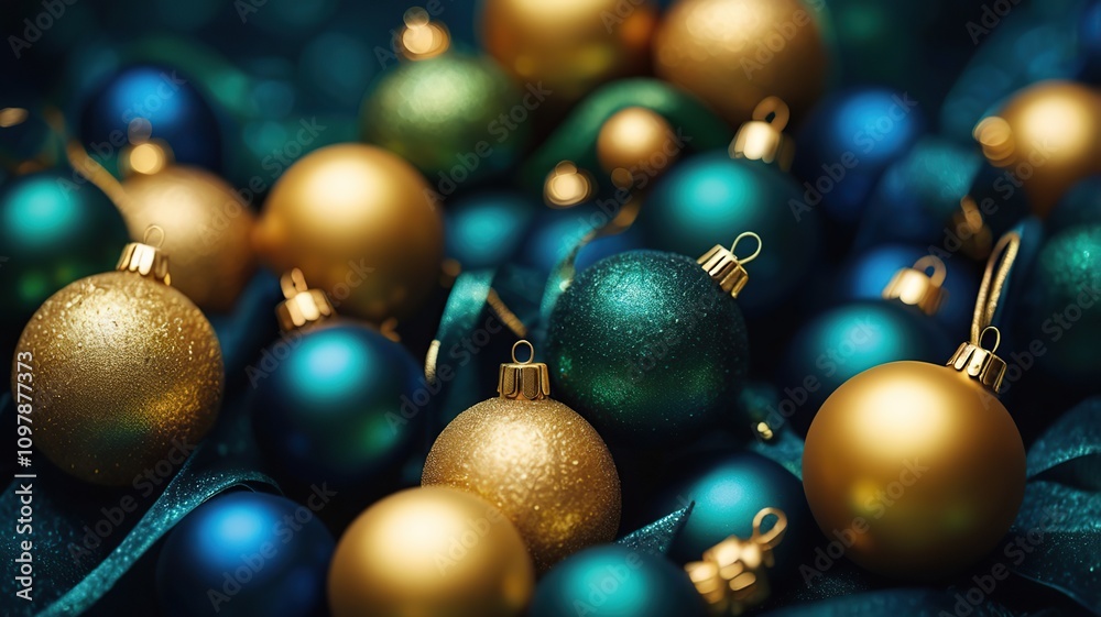 dark green blue golden christmas blur background dark green blue golden christmas blur background