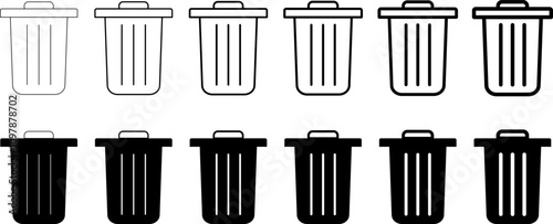 recycle bin icon set. Delete sign symbol. trash sign. Basket or remove sign and symbol
