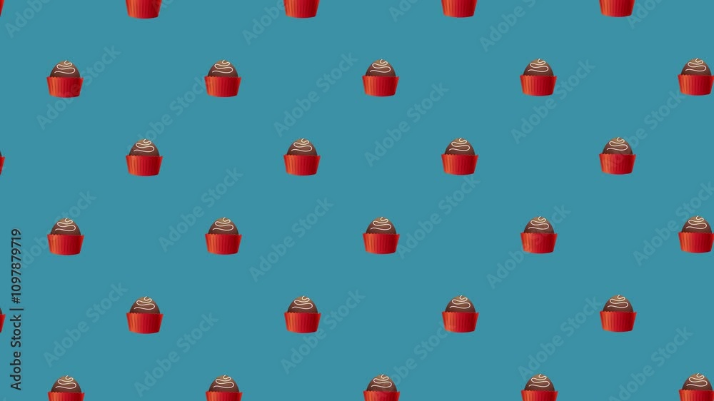 Animated Loop Background with Chocolate Candies Animated Loop Background with Chocolate Candies