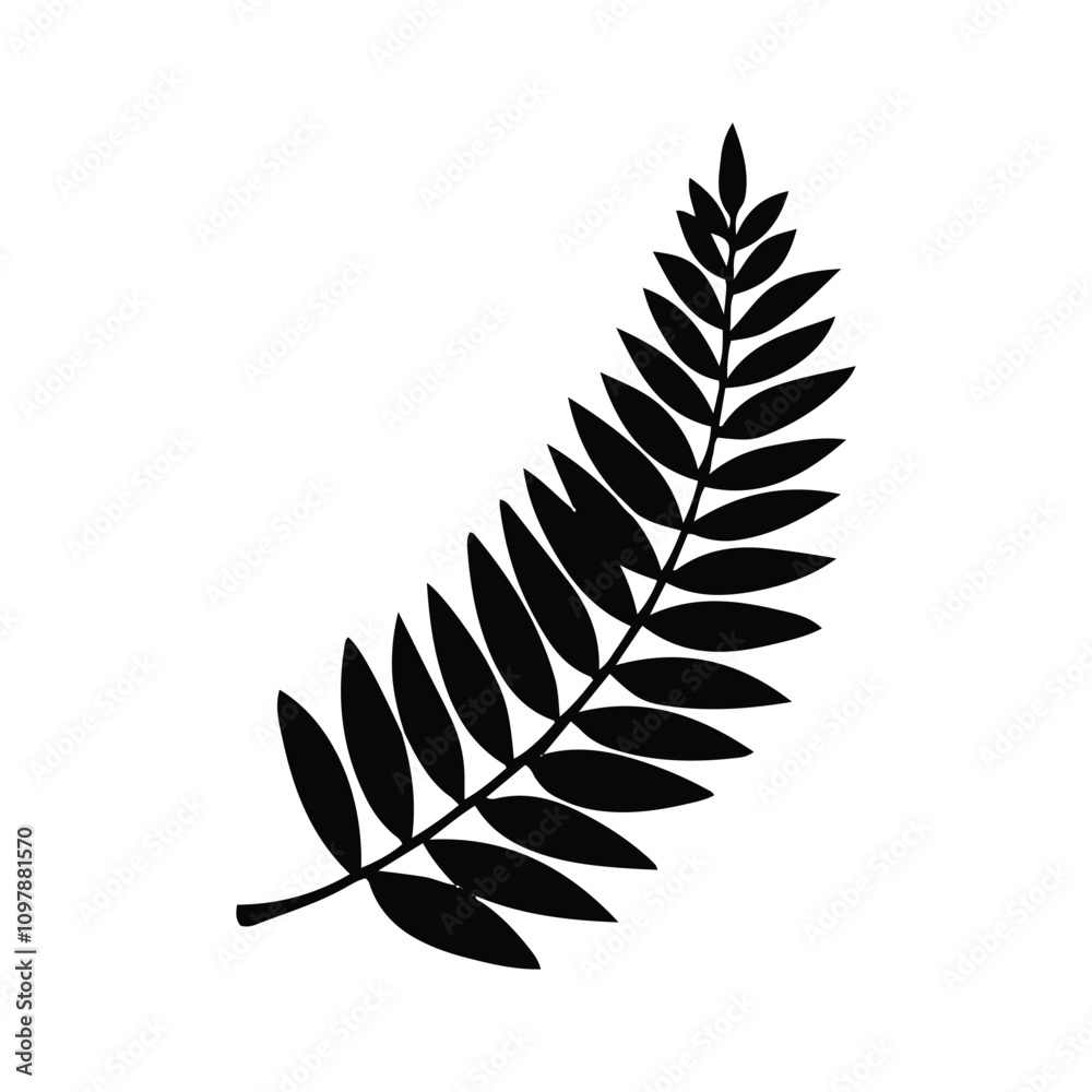 Fototapeta premium Leaf Vector Icon – Minimal Nature Symbol, Botanical Clipart & Green Design Elements.