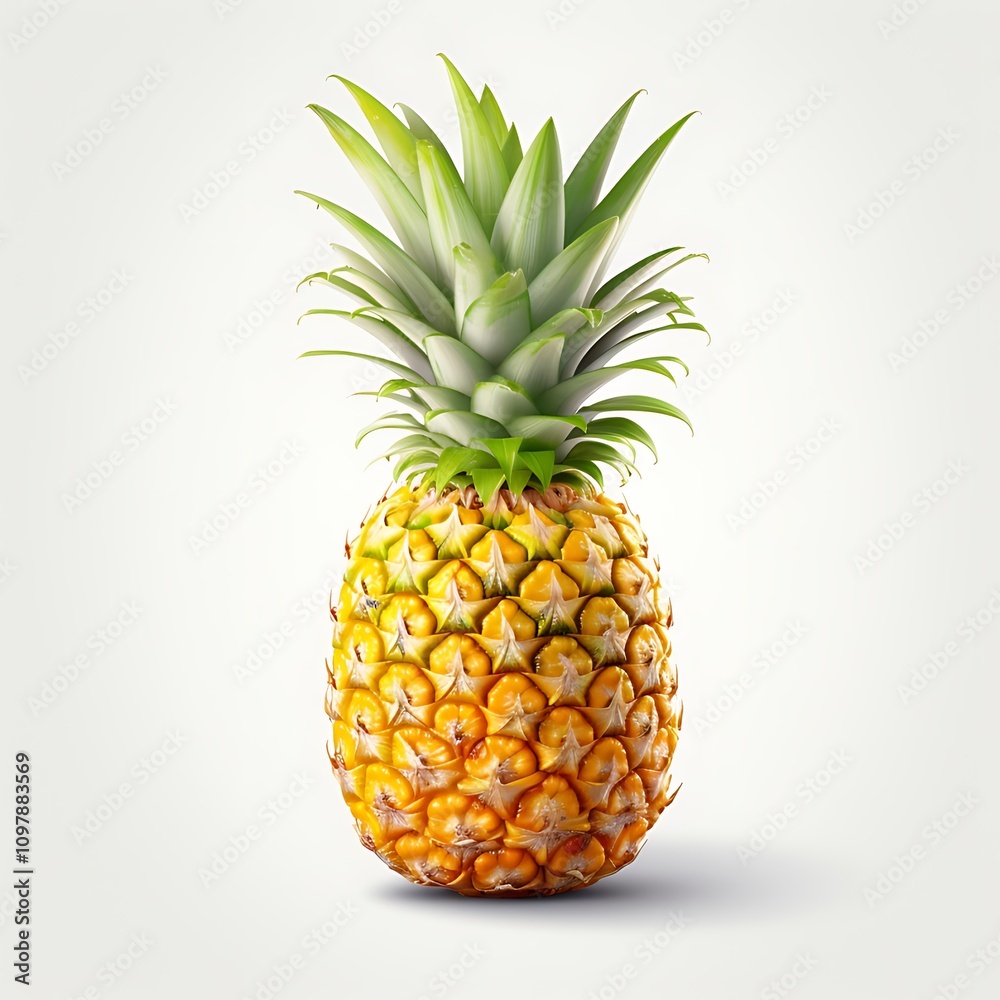 Fototapeta premium Fresh Pineapple Displayed Elegantly on a Crisp Clear Background 