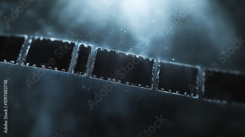 Blank grained and scratched film strip texture background

 photo