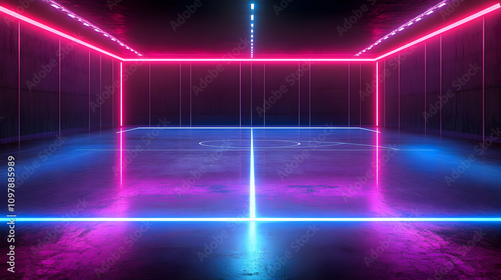 Neon Glow 3D Room Background Neon Glow 3D Room Background