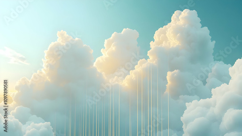 Dreamlike Cloudscape 3D Illustration photo