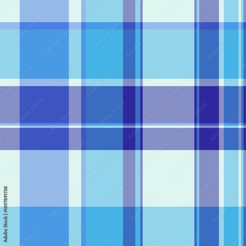 Trim pattern texture vector, stripe seamless fabric check. Strong plaid background tartan textile in blue and cyan colors. Trim pattern texture vector, stripe seamless fabric check. Strong plaid background tartan textile in blue and cyan colors.
