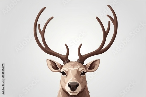 Geometric Reindeer Head Illustration
 photo