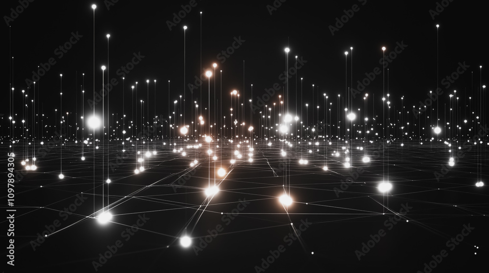 Obraz premium Smart digital Innovation city with connection network reciprocity over the sunset cityscape. of future wireless digital city and social media networking systems that connects people with in city
