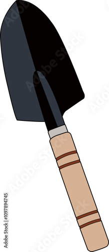 정원을 꾸미는데 필요한 원예 도구 중 땅을 파는모종삽