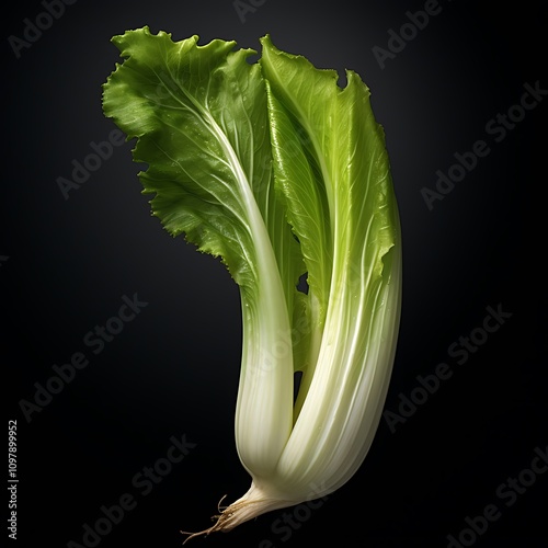 Crisp Endive Captured Gracefully Against a Clean Neutral Background
