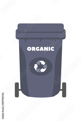 Gray organic waste bin for composting in an eco-friendly environment