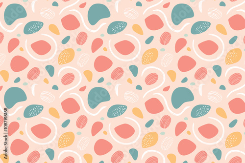 Organic Abstract Shape Pattern Background: Minimalist Modern Design