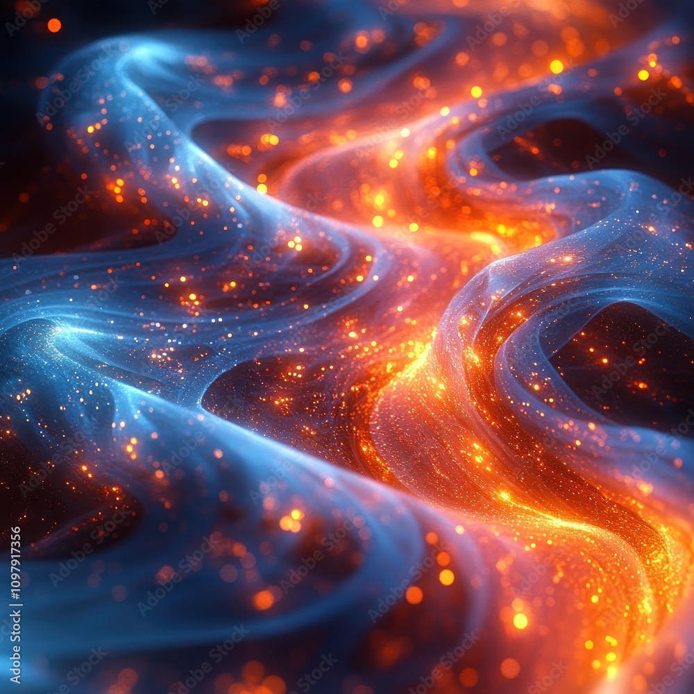 A vibrant, abstract representation of flowing energy with blue and orange hues. A vibrant, abstract representation of flowing energy with blue and orange hues.