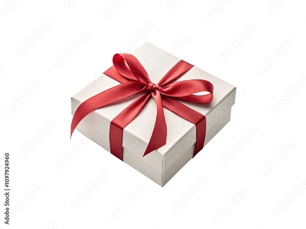 Gift box with red ribbon isolated on transparent Gift box with red ribbon isolated on transparent