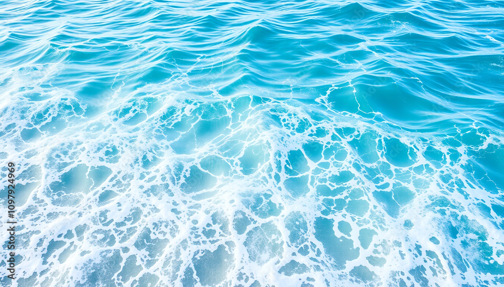 Obraz premium Crystal-clear aqua water with gentle ripples creates a mesmerizing abstract pattern on the smooth surface of the swimming pool