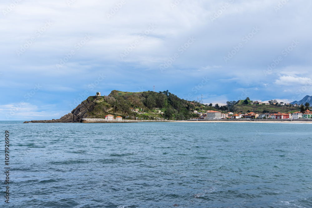 Panoramic view of the lovely town of Ribadesella in Asturias Panoramic view of the lovely town of Ribadesella in Asturias