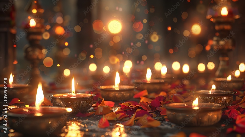 Happy Diwali - Diya Lamps Lit During Diwali Celebration
Happy Diwali - Diya Lamps Lit During Diwali Celebration