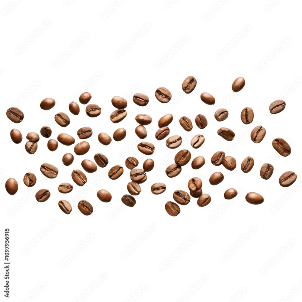 Obraz premium Roasted coffee beans on transparent png