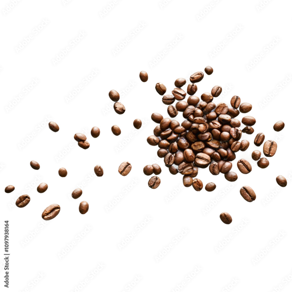 Roasted coffee beans on transparent png Roasted coffee beans on transparent png