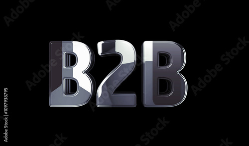 B2B business marketing symbol digital 3d illustration