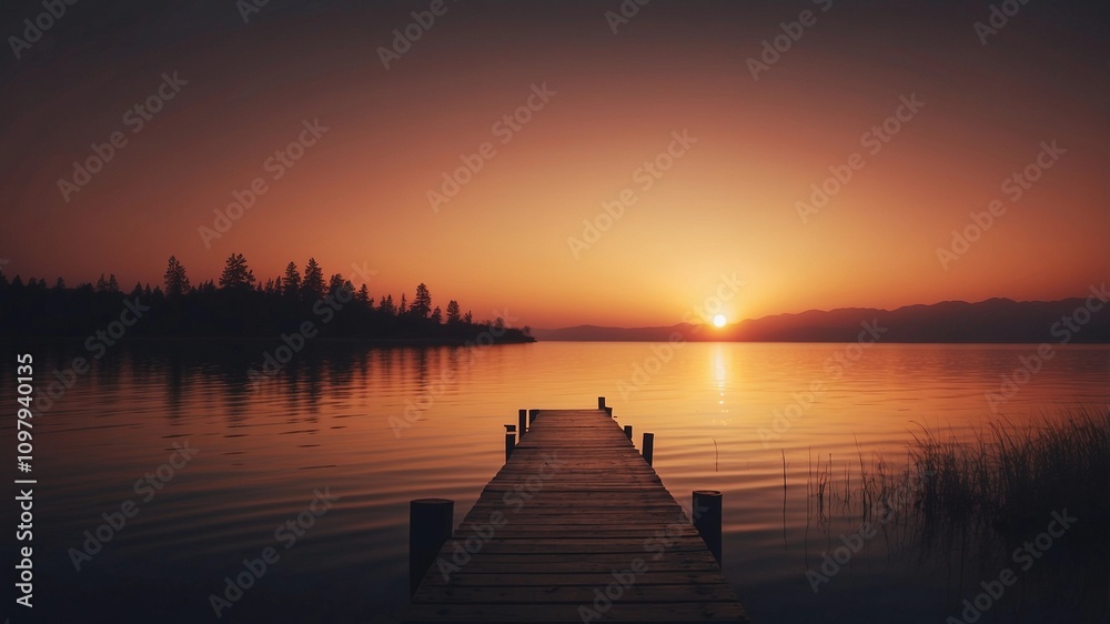 Fototapeta premium 4K Minimalist Sunset Wallpaper, Sunset Background, Sunset Desktop Wallpaper