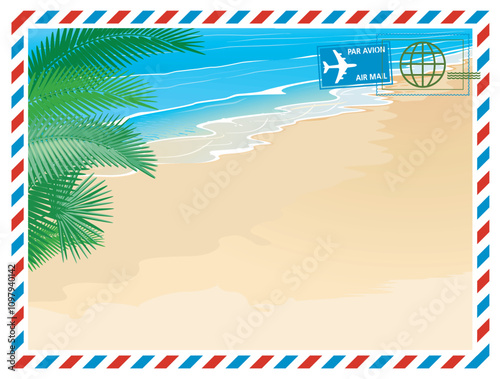 Air mail aus dem Urlaub  Illustration..eps