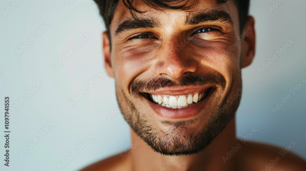Fototapeta premium Portrait of a sexy, smiling male model.
