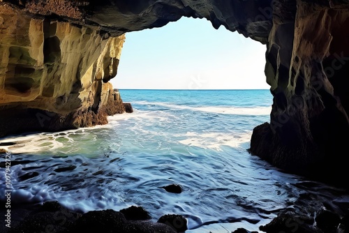 sea arch a natural rock arch carved by the ocean photo