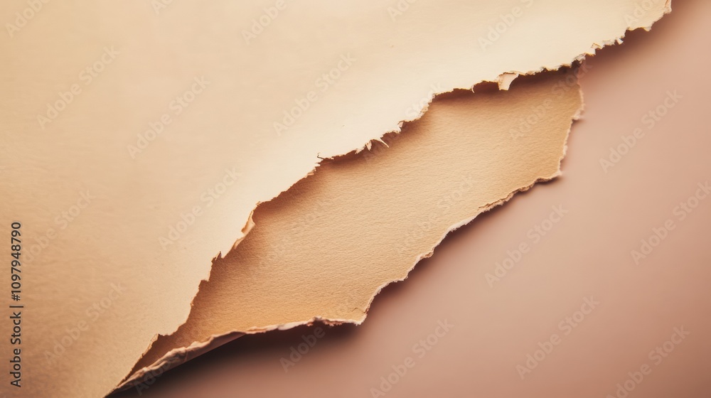 A close-up of torn paper revealing a textured surface underneath. A close-up of torn paper revealing a textured surface underneath.