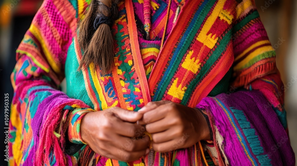 Tribal clothing representing the vibrant colors and patterns unique to indigenous communities Tribal clothing representing the vibrant colors and patterns unique to indigenous communities