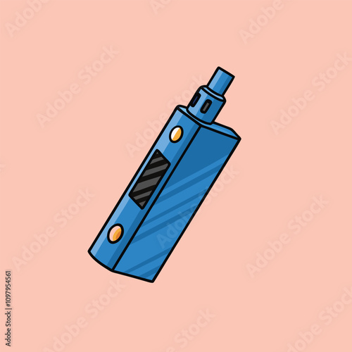 Vape RTA and Mano Box Mod Logo Concept on Isolated Vector Icon Illustration