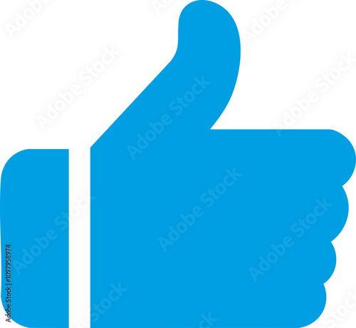 Blue Thumbs Up Icon Graphic