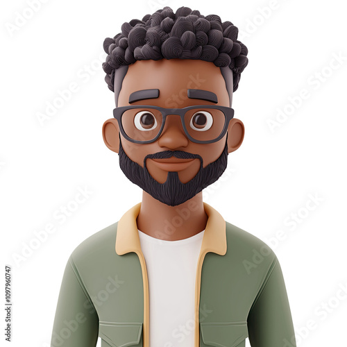 3D cartoon happy teenage boy character on transparent background.