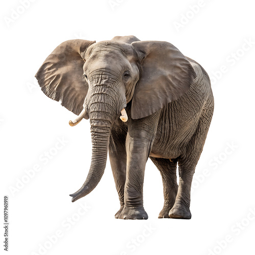 Photography elephant isolated on white