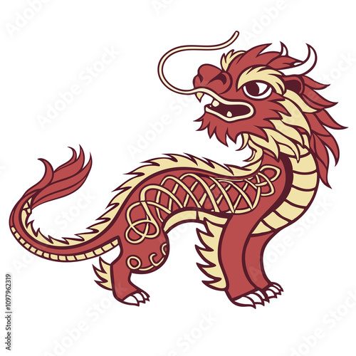 Wallpaper Mural Colorful Dragon Illustration for the New Year Torontodigital.ca