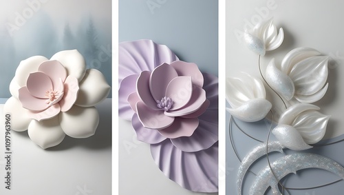 art for home decor, three panel vertical painting set. e creating a striking visual statement for modern decor