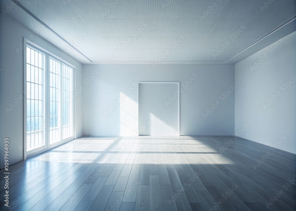Silhouette of an Empty Room with White Wooden Floor and Wall, Ideal for Minimalist Decor and Design Concepts, Perfect for Backgrounds and Interior Design Projects Silhouette of an Empty Room with White Wooden Floor and Wall, Ideal for Minimalist Decor and Design Concepts, Perfect for Backgrounds and Interior Design Projects