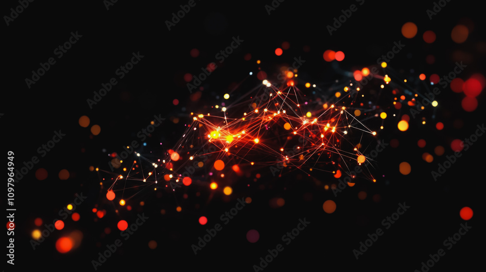 Abstract business connection of lines from nodes It is connected to endless nodes and represents the innovation of communication in the network. Abstract business connection of lines from nodes It is connected to endless nodes and represents the innovation of communication in the network.