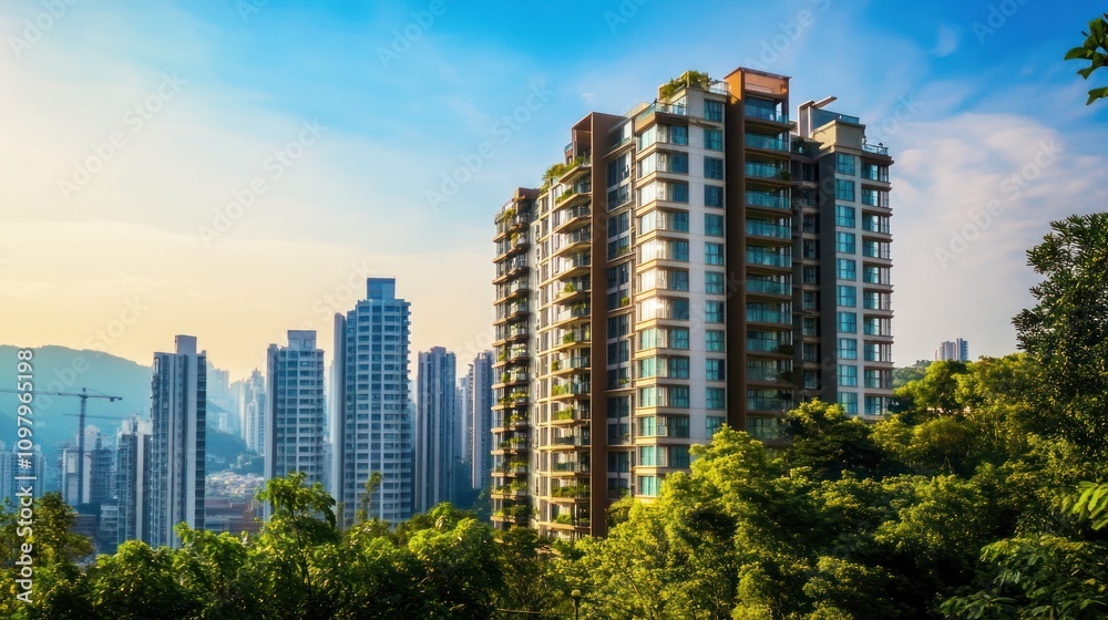 Fototapeta premium Modern Skyscrapers In A City