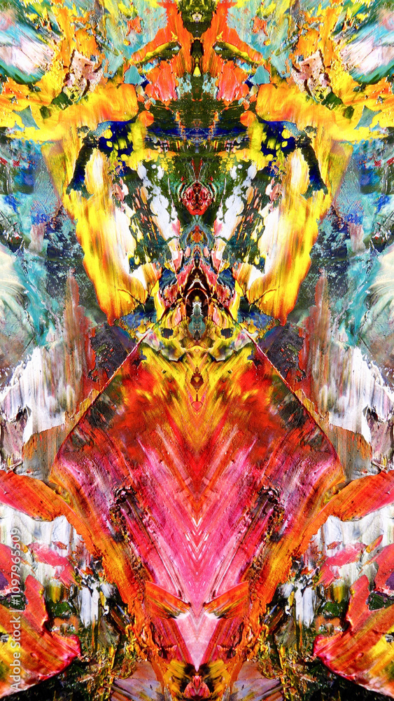 Fototapeta premium Abstract art background . Hand painting artwork on canvas . Color idea for fabric , wall decor