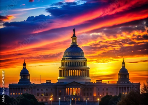 Silhouette Photography of Iconic US State Capitols at Dusk - A Dramatic Artistic Representation of Architectural Beauty Across the United States (Part 5)