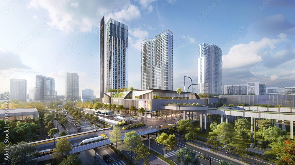 Fototapeta premium High_rise_buildings_and_towering_skyscrape