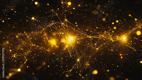 Abstract business connection of lines from nodes It is connected to endless nodes and represents the innovation of communication in the network.
